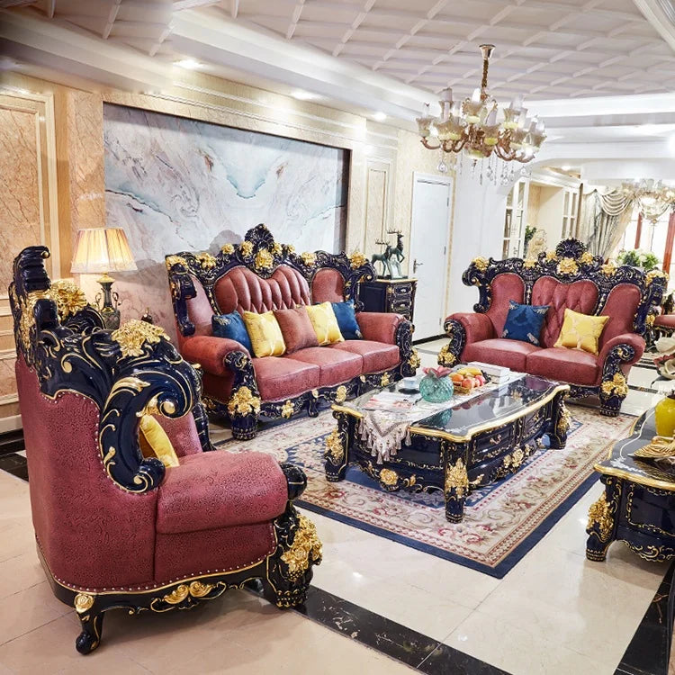 French Romantic Style Luxury Sofa Solid Wood Carving Furniture With High Quality For Wedding Event Factory Wholesale Outlets
