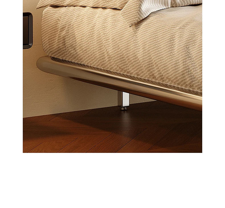 Italian Metal Beds 200×180cm Floating Designer Luxury Loft Double Bed Frames Cabinets Adults Cama Matrimonial Furniture Home