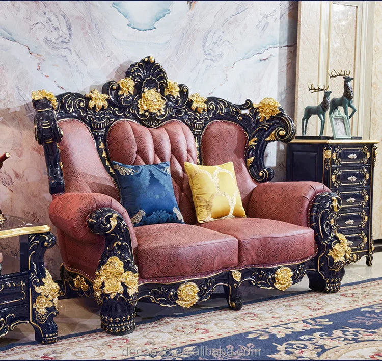 French Romantic Style Luxury Sofa Solid Wood Carving Furniture With High Quality For Wedding Event Factory Wholesale Outlets