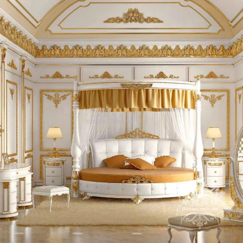 Minimalist Aesthetics Bed Modern Cheap Aesthetics Nordic Bed Double Design Soft Cream Luxury Wood Cama Casal Home Furniture