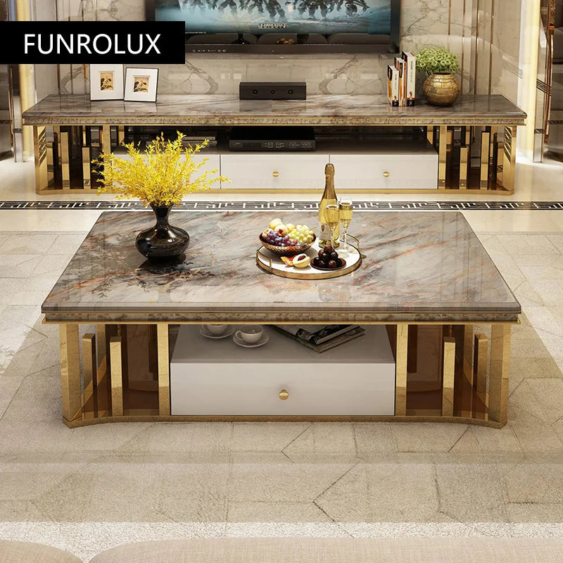 Marble Dining table+Coffee table+TV table+Console table