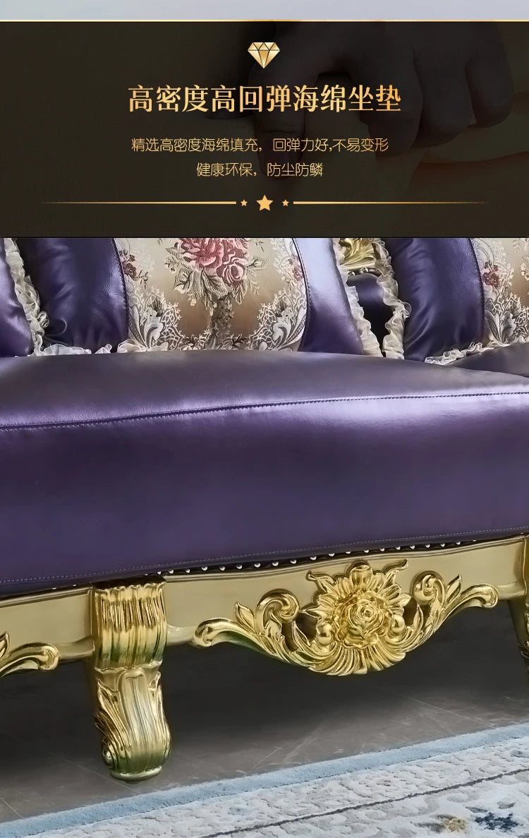 Classic Europe Sofas Armrest Comfortable Elegant Corner Sofas Romantic Double Cushion Sedie Da Soggiorno Home Decoration