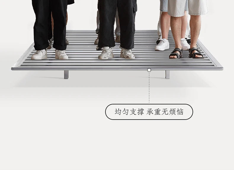 Italian Metal Beds 200×180cm Floating Designer Luxury Loft Double Bed Frames Cabinets Adults Cama Matrimonial Furniture Home