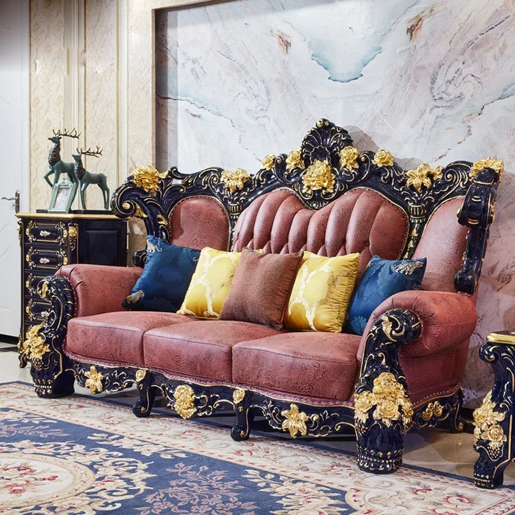French Romantic Style Luxury Sofa Solid Wood Carving Furniture With High Quality For Wedding Event Factory Wholesale Outlets